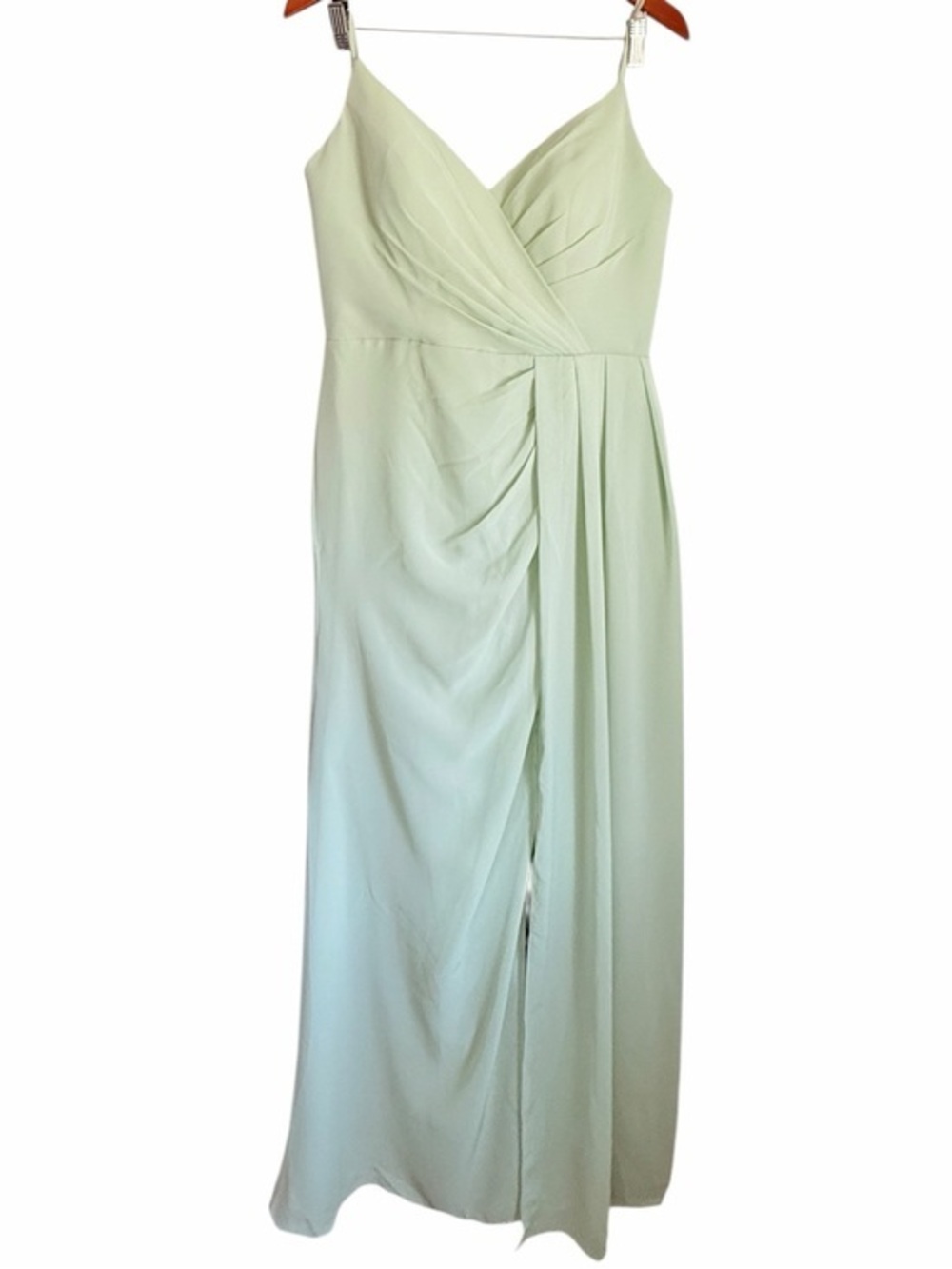 BXZ Sage Green Corset Back Maxi Dress NWT Formal Bridesmaid Slit wedding Size M
